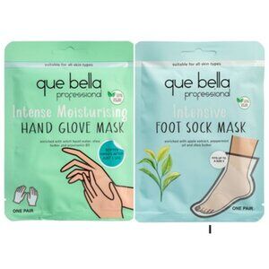QUE BELLA Foot & Hand Mask Duo (2 Pack) BRAND NEW &‎ SEALED!!!